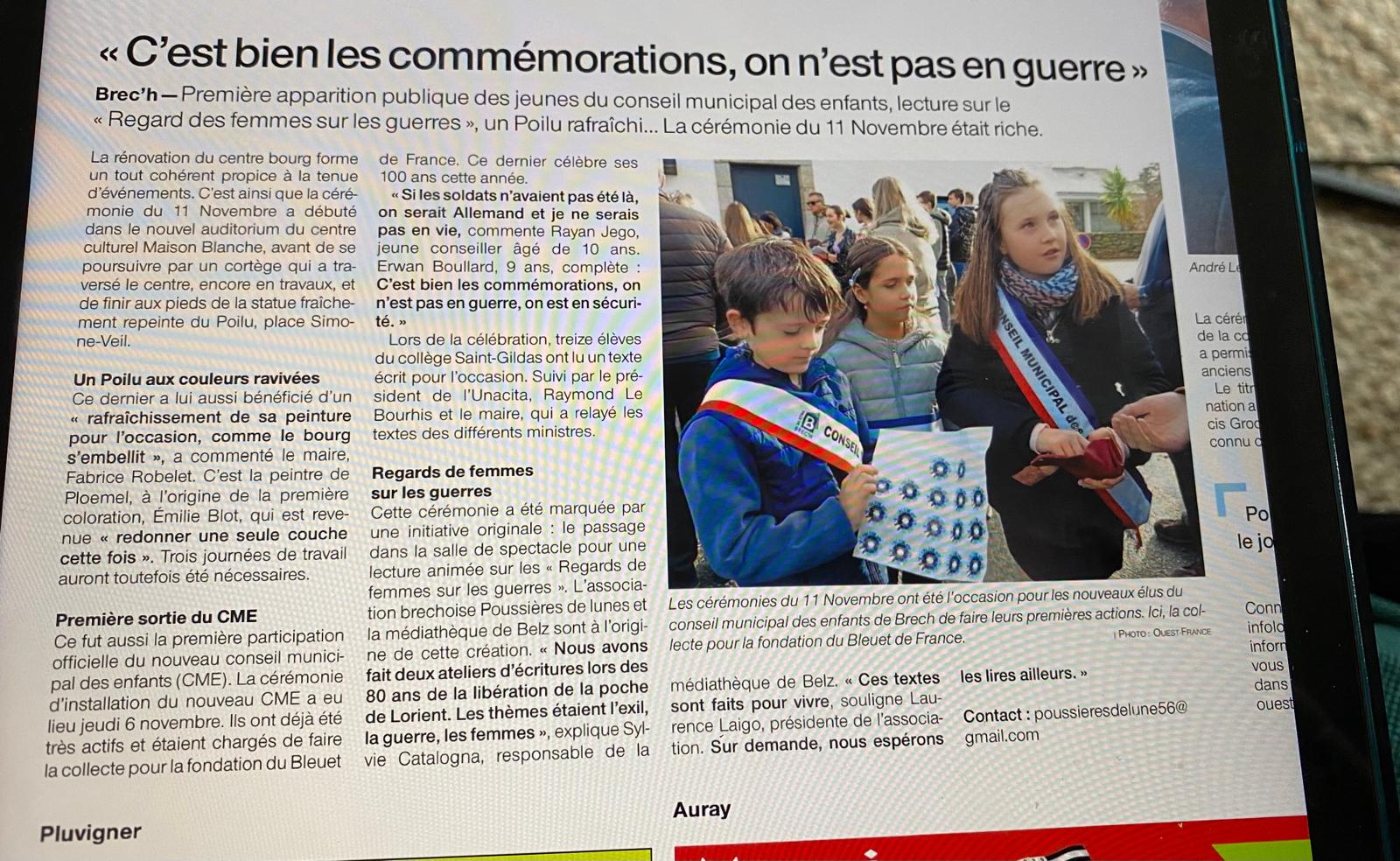 article ouest france 14.11.25 lectures 11 novembre article ouest france 14.11.25 lectures 11 novembre